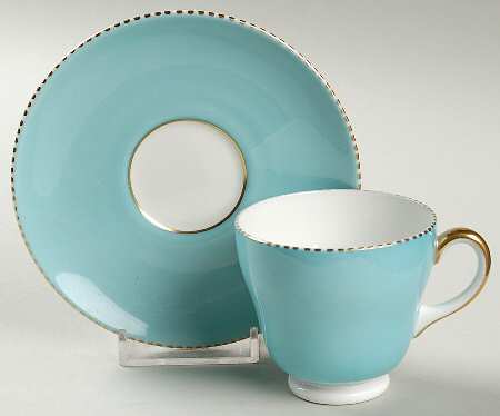 April  Turquoise Footed Demitasse Cup & Saucer Set