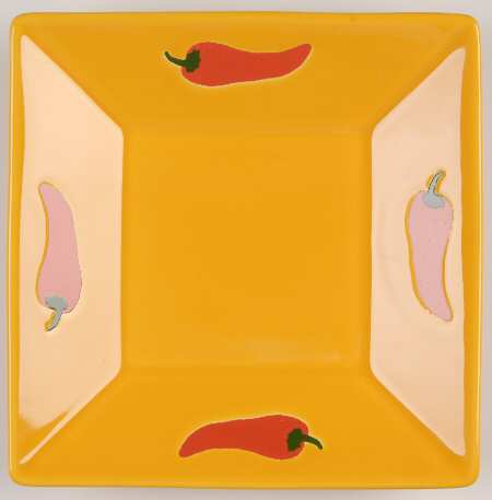Red Peppers 7" Square Serving Platter