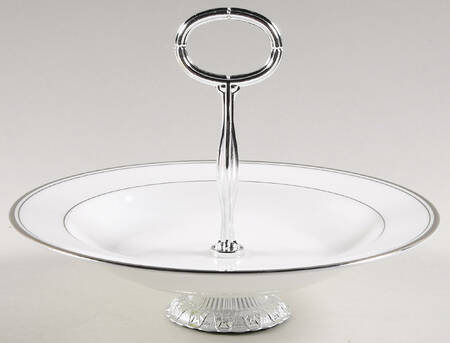 Kilbarry Platinum 6"-7" Handled Footed Nut Dish HC