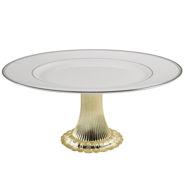 Kilbarry Platinum Cake Stand with 4"-5" Metal Pedestal  Hc