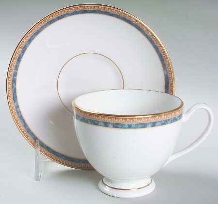 Celtic Scroll Gold Footed Cup & Saucer Set