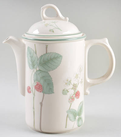 Raspberry Cane (Trim On Edge) Coffee Pot & Lid