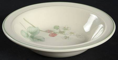 Raspberry Cane (Trim On Edge) Rim Cereal Bowl