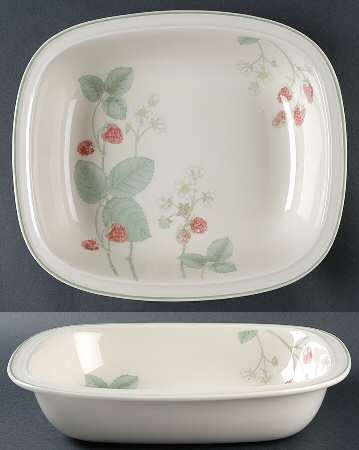 Raspberry Cane (Trim On Edge) 10" Rectangular Baker