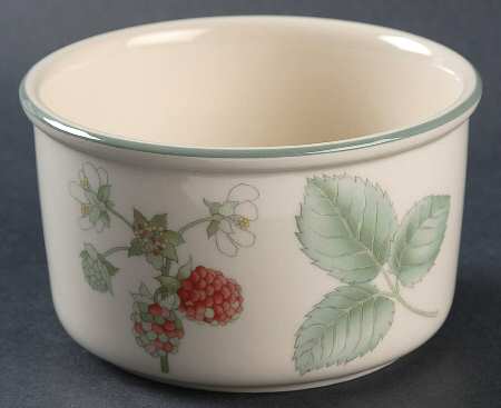 Raspberry Cane (Trim On Edge) Sugar Bowl No Lid