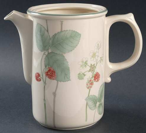 Raspberry Cane (Trim On Edge) Coffee Pot No Lid