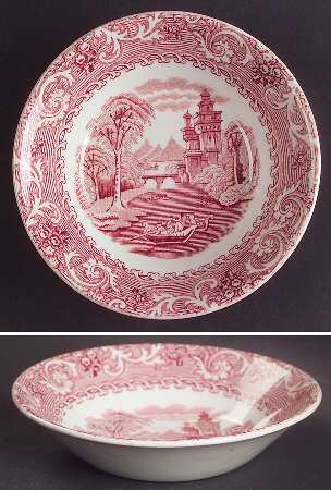 River Scene Red Fruit/Dessert (Sauce) Bowl