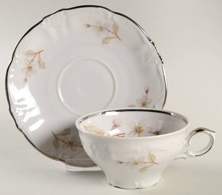 Apple Blossom Footed Cup & Saucer Set
