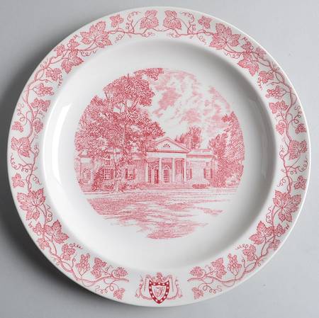 Monticello Pink (Grapevine Rim) Dinner Plate