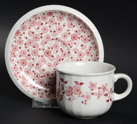 Camille Pink Flat Cup & Saucer Set