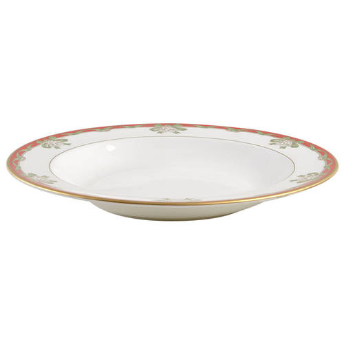 Holiday Ribbons Large Rim Soup Bowl