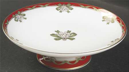 Holiday Ribbons Round Compote (Height X Width)