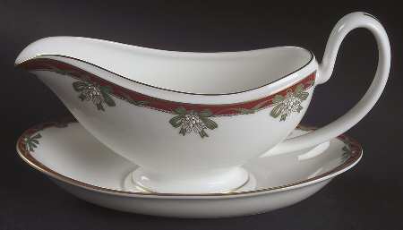 Holiday Ribbons Gravy Boat & Underplate