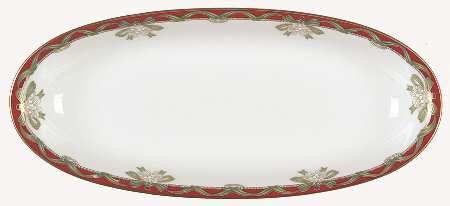 Holiday Ribbons 10" Oval Tray