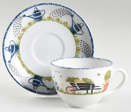 Holly Cottage Flat Cup & Saucer Set