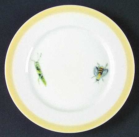 Bugs and Butterflies (Yellow) Bread & Butter Plate