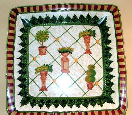 Topiary 16" Square Serving Platter