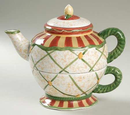 Topiary Individual Teapot & Lid with Cup