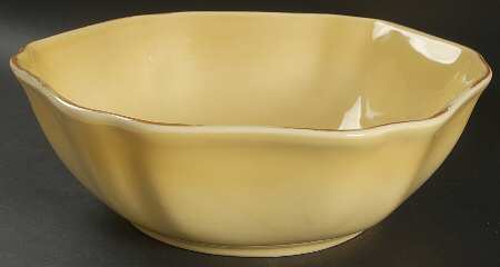 Tuscany Butter Cream Mustard 11" Large Salad Serving Bowl