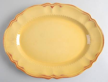 Tuscany Butter Cream Mustard 17" Oval Serving Platter
