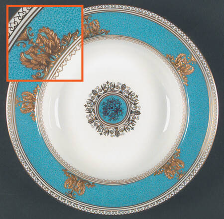 Columbia Powder Turquoise (Rim and Center) Rim Soup Bowl