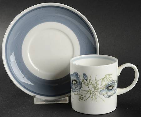 Glen Mist (Wedgwood & Susie Cooper Stamp) Can Shape Demitasse Cup and Saucer Set by Wedgwood