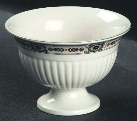 Carlton (Green Trim) 4" Footed Bowl