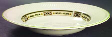 Carlton (Green Trim) Large Rim Soup Bowl
