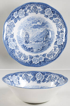 Lochs of Scotland Blue 8" Round Vegetable Bowl