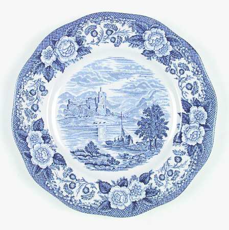 Lochs of Scotland Blue Luncheon Plate