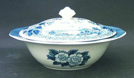 Lochs of Scotland Blue Round Covered Vegetable