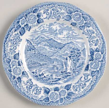 Lochs of Scotland Blue Dessert/Pie Plate