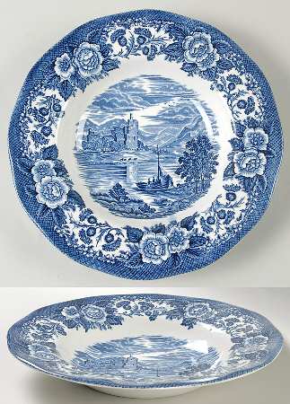 Lochs of Scotland Blue Large Rim Soup Bowl