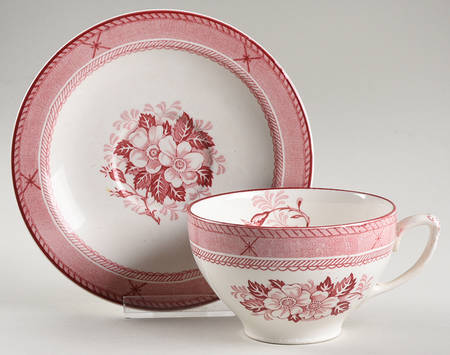 Stirling Pink Flat Cup & Saucer Set