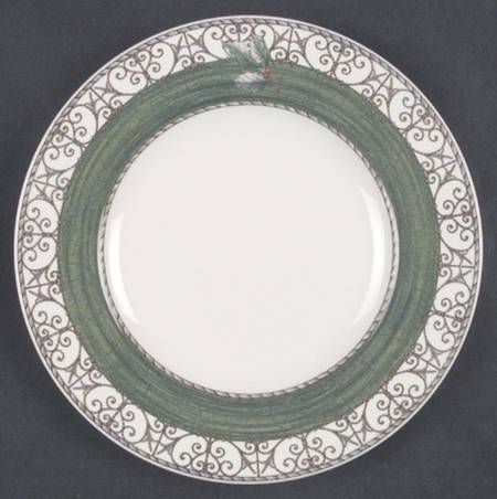 Sarah's Garden Christmas Green Bread & Butter Plate