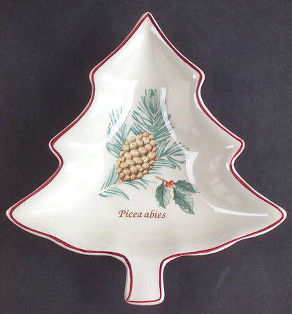 Sarah's Garden Christmas Red 1 Part Medium Tree Shaped Dish
