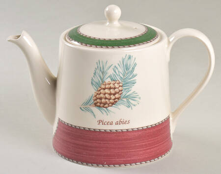 Sarah's Garden Christmas Red Small Teapot & Lid