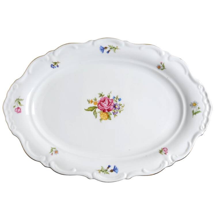 Mignon (Gray-Green Backstamp) 15" Oval Serving Platter