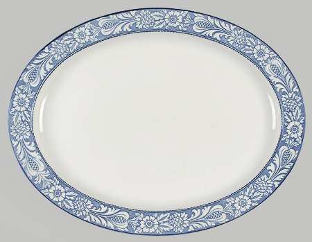 Wincanton Blue (No Center Design) 14" Oval Serving Platter