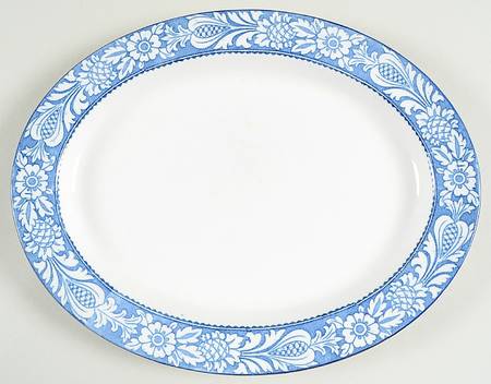 Wincanton Blue (No Center Design) 11" Oval Serving Platter