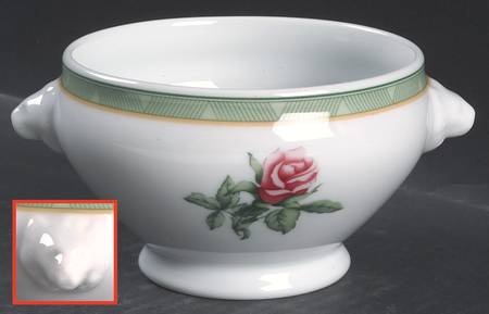 English Cottage Lion Bowl with Lion Head Handles