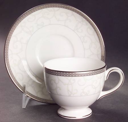 Celestial Platinum Footed Cup & Saucer Set
