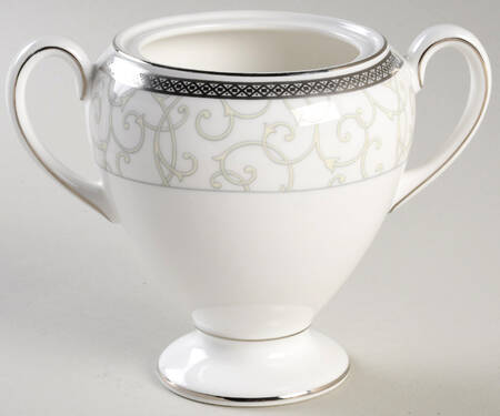 Celestial Platinum Globe Shape Sugar Bowl No Lid