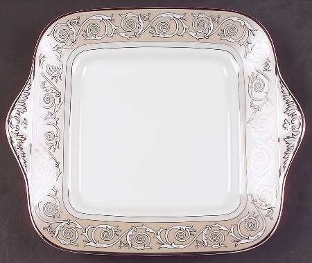 Verona Square Handled Cake Plate
