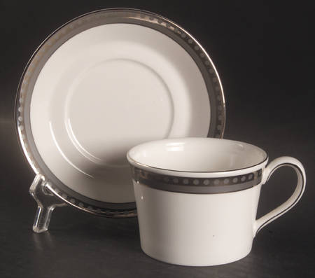 Unity Platinum Flat Cup & Saucer Set