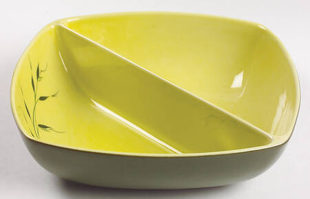 Oats (Chartreuse Background) Square Divided Vegetable Bowl