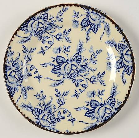Colonial Rose Blue Bread & Butter Plate