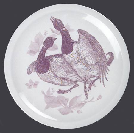 American Game Birds Mulberry on Gray by Wedgwood
