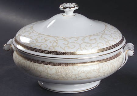 Celestial Gold Round Covered Vegetable