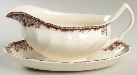 Plymouth (Brown, Williams-Sonoma) Gravy Boat & Underplate